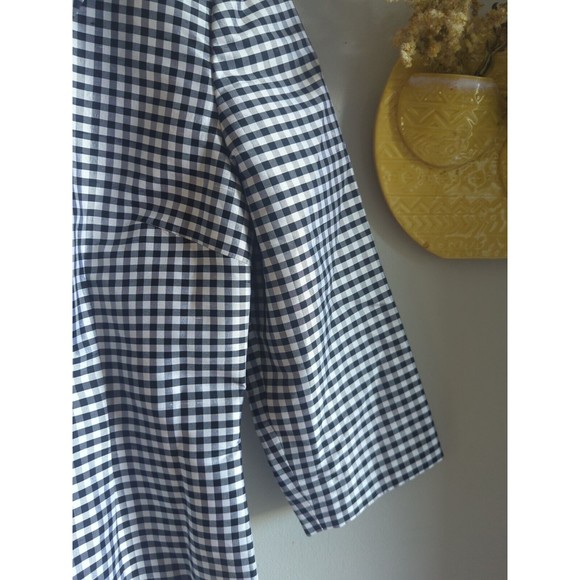 Maggy London Silk Jacket Blazer Black & White Checkered 3/4 Sleeve Sz: 10 - Picture 5 of 7